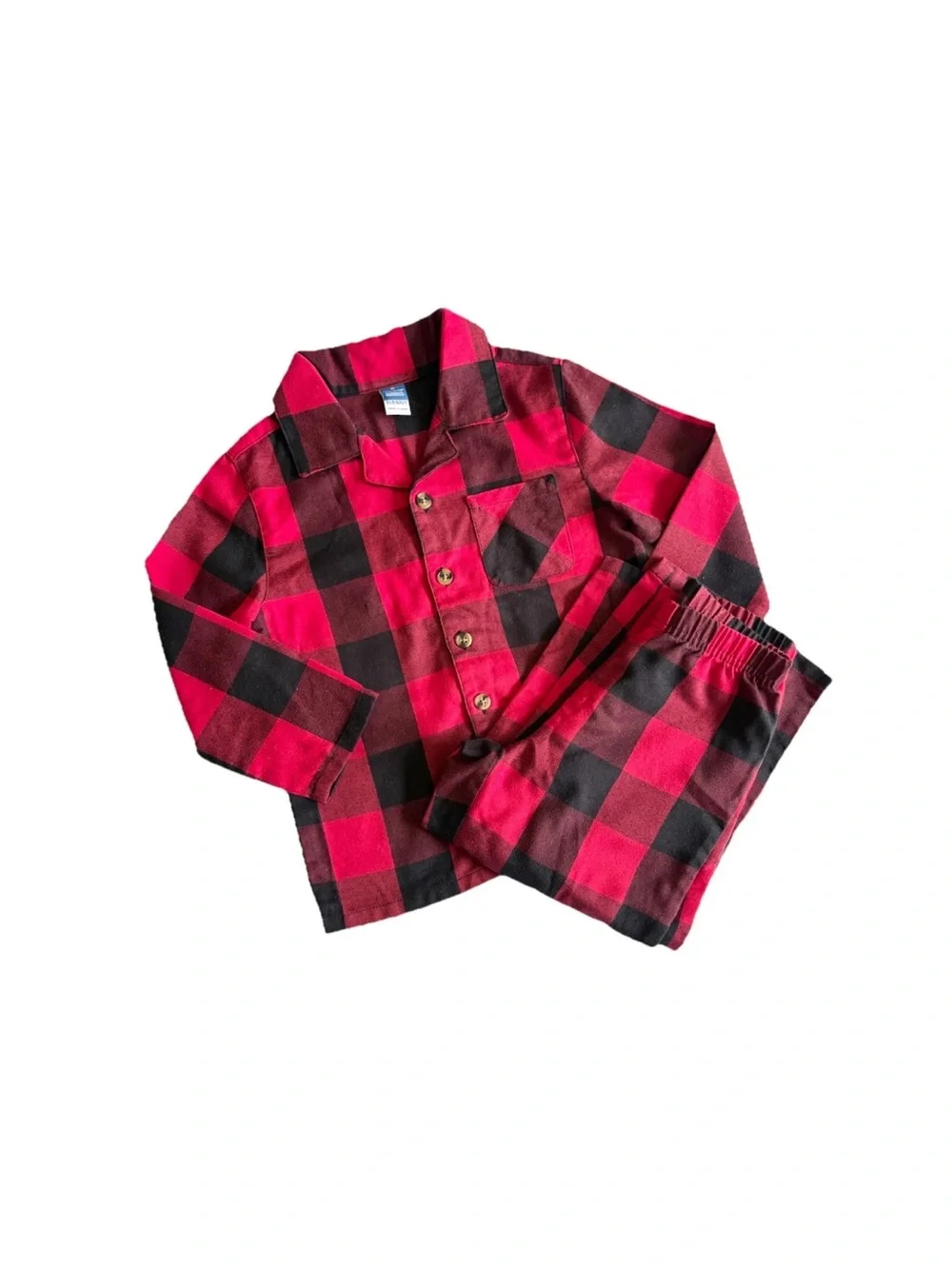 Old Navy Red and Black Buffalo Plaid Kids Pajama Set 3T Matching Family